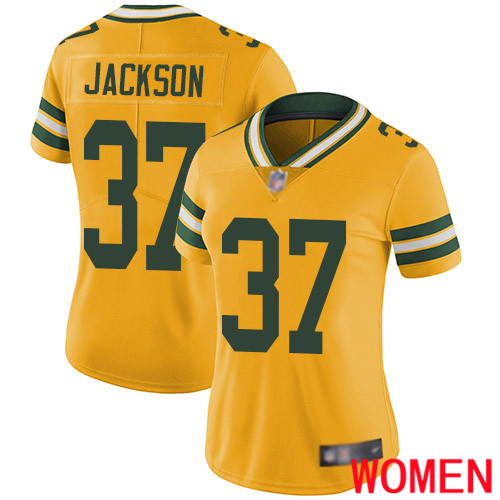 Green Bay Packers Limited Gold Women #37 Jackson Josh Jersey Nike NFL Rush Vapor Untouchable->green bay packers->NFL Jersey